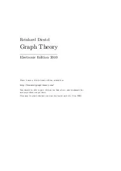 Reinhard Diestel Graph Theory Electronic Edition  There is no th electronic edition ailable