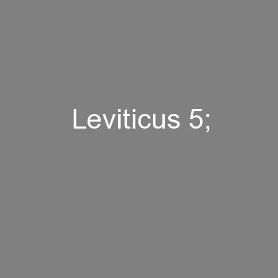 Leviticus 5;