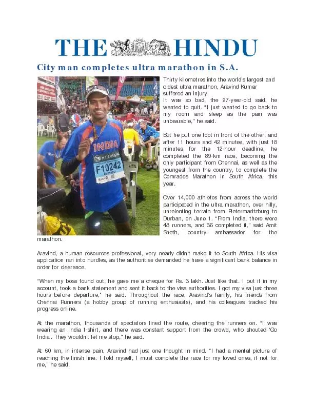 City man completes ultra marathon in S.A.