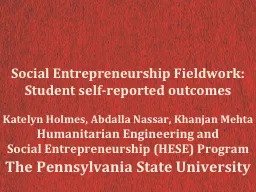 Social Entrepreneurship Fieldwork: