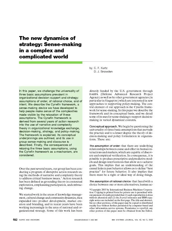 Thenewdynamicsofstrategy:Sense-makinginacomplexandcomplicatedworld
...