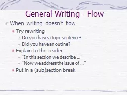 General Writing - Flow