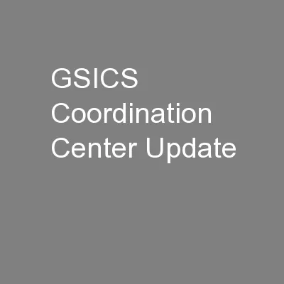 GSICS Coordination Center Update