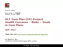 HL7 Care Plan (CP) Project