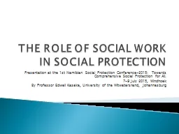 THE ROLE OF SOCIAL WORK IN SOCIAL PROTECTION