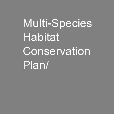 Multi-Species Habitat Conservation Plan/