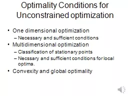 Optimality Conditions for Unconstrained