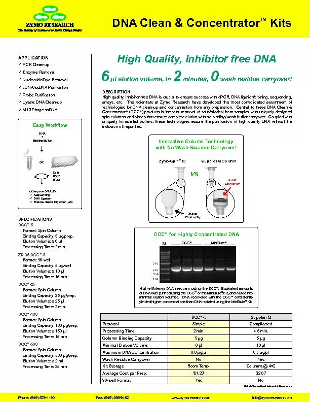 DNA Clean & Concentrator