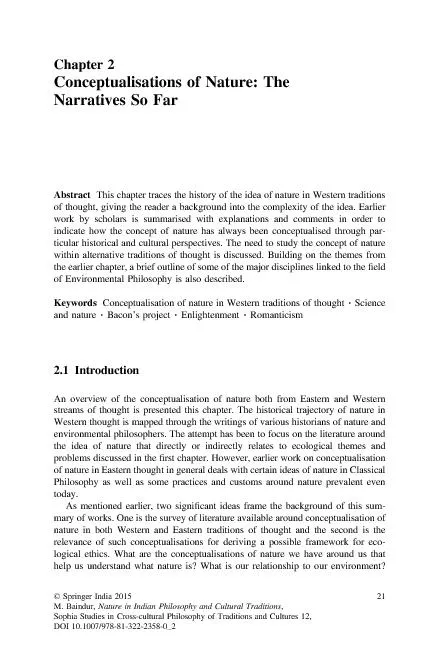Chapter2ConceptualisationsofNature:TheNarrativesSoFarAbstractThischapt