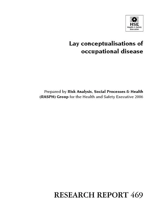 Lay conceptualisations of occupational disease