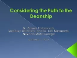 Considering the Path to the Deanship