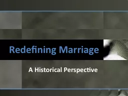 Redefining Marriage