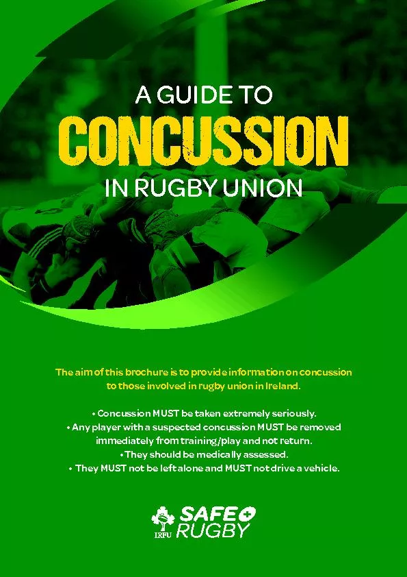 The aim of this brochure is to provide information on concussion 
...