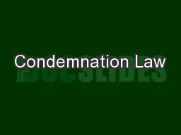 Condemnation Law
