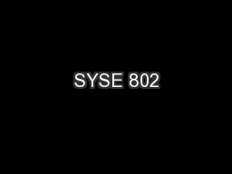 SYSE 802