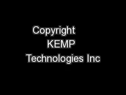 Copyright      KEMP Technologies Inc