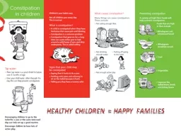 HEALTHY CHILDREN = HAPPY FAMILIES
