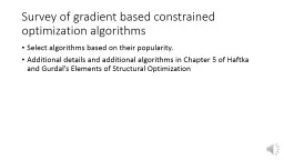 Survey of gradient based constrained optimization algorithm