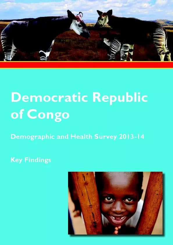 Democratic Republic of Congo Demographic and Health Survey 2013-2014
.