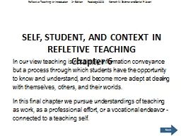 SELF, STUDENT, AND CONTEXT IN REFLETIVE TEACHING