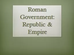 Roman Government: