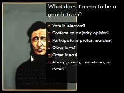 What does it mean to be a good citizen?