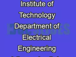 Massachusetts Institute of Technology Department of Electrical Engineering and Computer Science