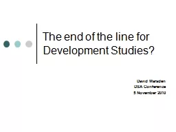 The end of the line for Development Studies?