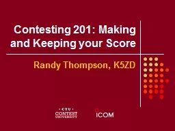 Contesting 201: Making and Keeping your Score