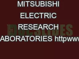 MITSUBISHI ELECTRIC RESEARCH LABORATORIES httpwww