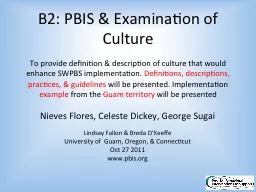 B2: PBIS & Examination of Culture