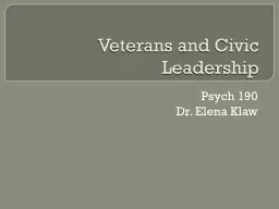 Veterans and Civic Leadership