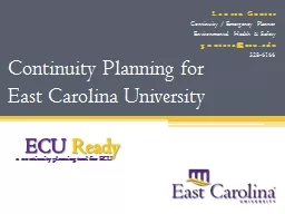 Continuity Planning for