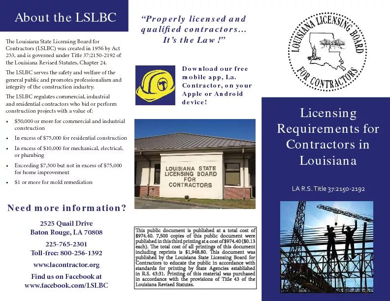 About the LSLBC
