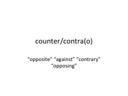 counter/contra(o)