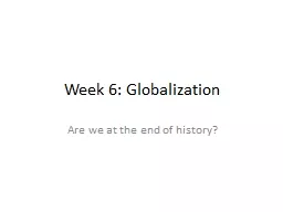 Week 6: Globalization