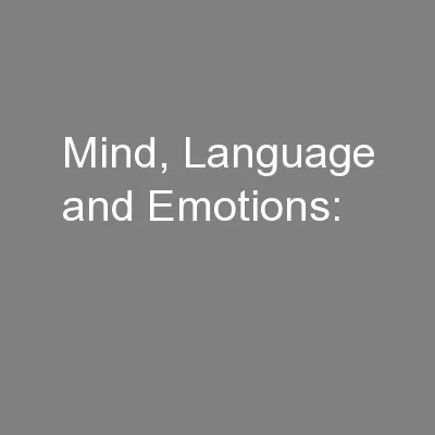 Mind, Language and Emotions: