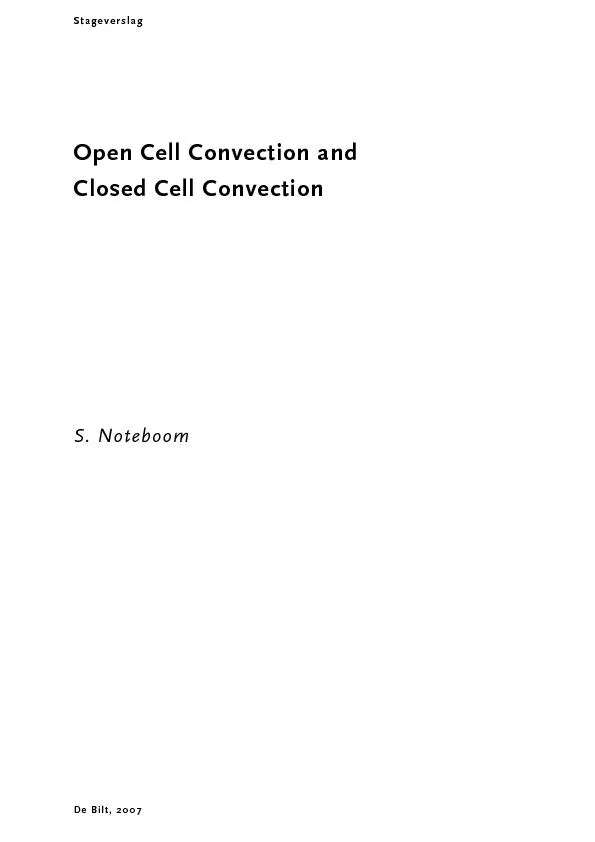 Stageverslag  Open Cell Convection and  Closed Cell Convection
