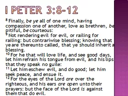 I PETER 3:8-12