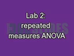 Lab 2: repeated measures ANOVA