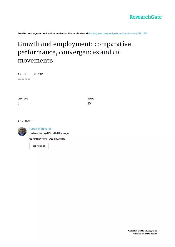 Growth and Employment:  As well-known, starting from the EU White Pape