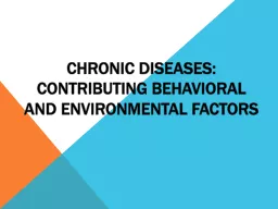 Chronic diseases: Contributing