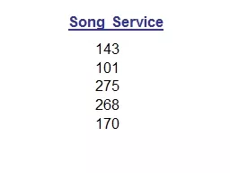 Song Service