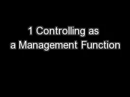 1 Controlling as a Management Function