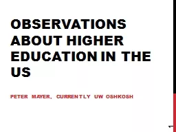 Observations about higher education
