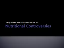 Nutritional Controversies