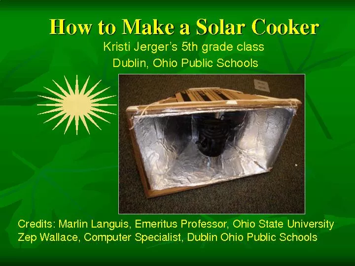 How to Make a Solar Cooker