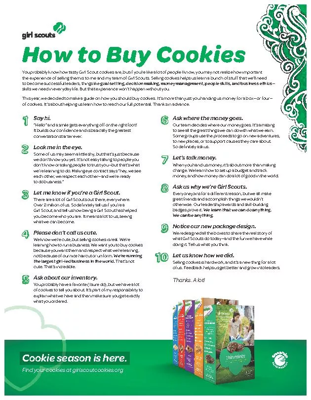 How to Buy CookiesYou probably know how tasty Girl Scout cookies are,