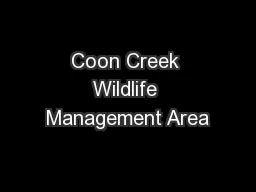 Coon Creek Wildlife Management Area