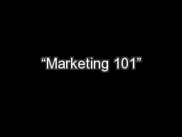 “Marketing 101”